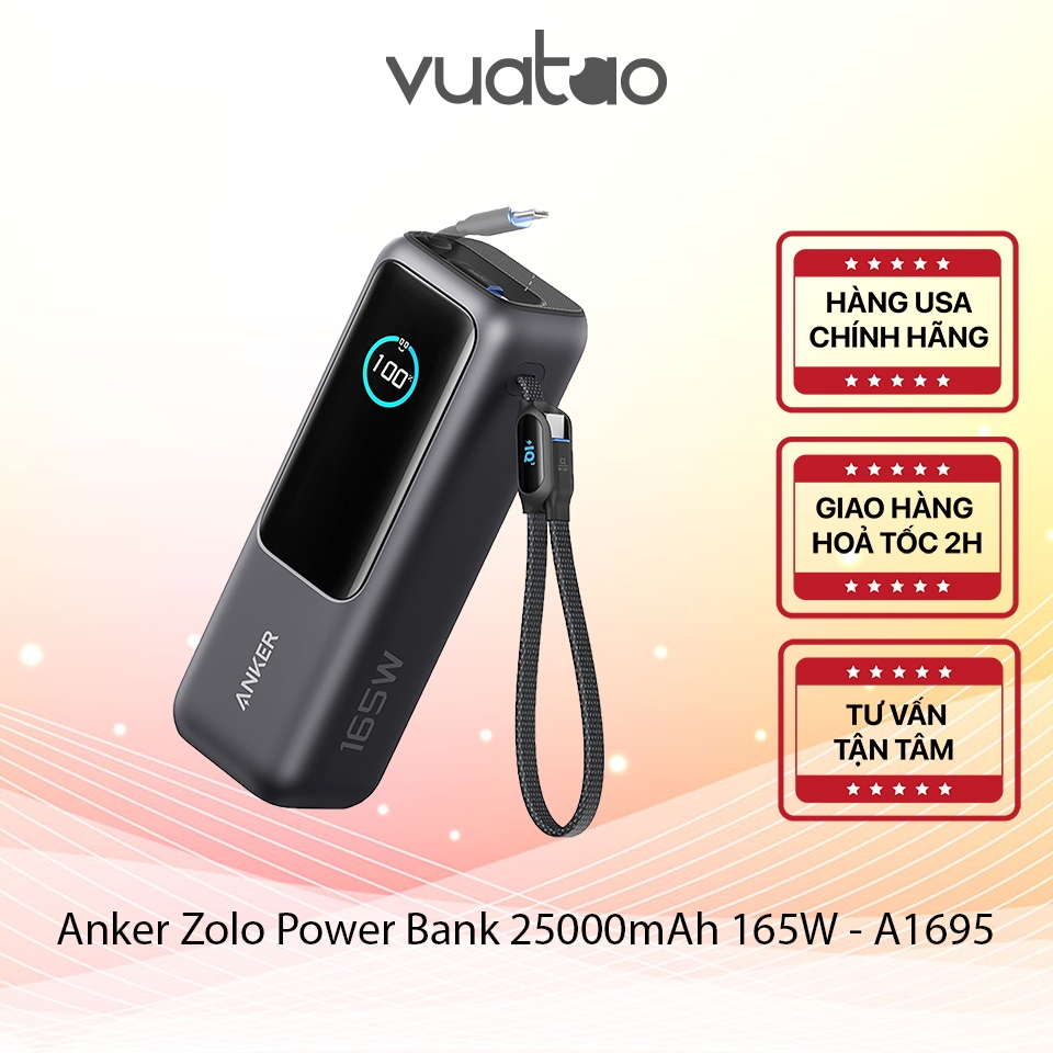 [HOẢ TỐC] Sạc dự Phòng Anker Zolo Power Bank 25000mAh 165W - A1695