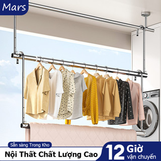  Mars Giá Phơi Quần Áo Không Cần Đục Lỗ Cây Phơi Quần Áo Điều Chỉnh Được Chất Liệu Thép Không Gỉ Bền 