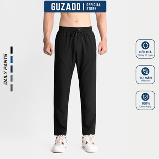 Quần Gió Nam Dài GUZADO Vải Mềm Cao Cấp, Nhẹ Mát Co Giãn, Dáng Suông Chống Nhăn GDC01