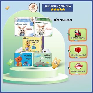 [Thế Giới Mẹ Bỉm Sữa] Bỉm Nabizam Đai chun Mềm mại cao cấp, mỏng thoáng thấm hút tốt cho bé - thegioimebimsua