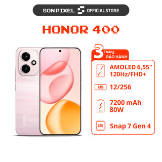  Điện thoại Honor 400 Chip Snapdragon 7 Gen 4 Ram 8 256GB Pin 7200 mAh Sạc Nhanh 80W. SonPixel 