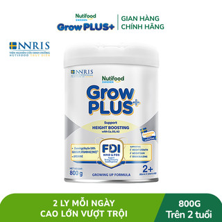  Sữa Bột Nutifood Sweden GrowPLUS+ Cao lớn vượt trội trên 2Tuoi  Bạc  800g 
