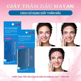 Giấy thấm dầu da mặt Mayan Than hoạt tính/Thường (Gói 100 tờ)