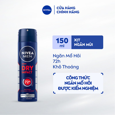 Xịt Ngăn Mùi NIVEA MEN Khô Thoáng 150ml / Xịt Khử Mùi Nam - 81602