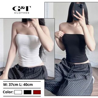  Áo Ống Cúp Ngực Trơn Basic Chất Thun Gân Co Giãn Mát Mẻ Áo Quây Ngang Phong Cách Tối Giản 