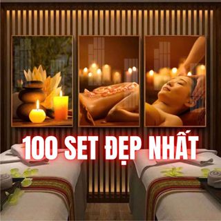  Set 3 Bức Tranh Dưỡng Sinh Chất Liệu Tráng Gương Dán Tường Formex 5mm Tranh Bộ Spa Trang Trí Decor Tặng Kèm Băng Dính 