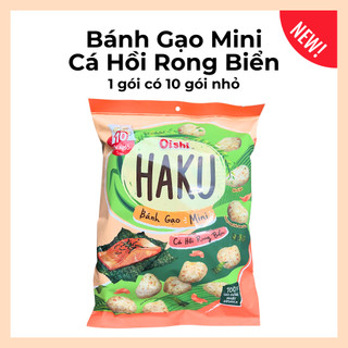   MỚI  Bánh Gạo Oishi Mini Cá Hồi Rong Biển  Mè Rang Vị Tỏi  1 gói to gồm 10 gói nhỏ  