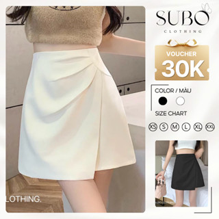 Chân Váy Chữ A SUBO Dáng Ngắn Thiết Kế May Lệch Tà Xếp Ly Thiết Kế Eo Cách Điệu Phong Cách Hàn Quốc Trẻ Trung, Cá Tính