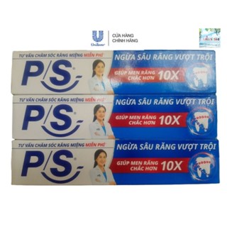 Combo 3 Kem đánh răng P/S Ngừa SR Vượt Trội, Bảo Vệ 123, Trà Xanh, Than Hoạt Tính 180g