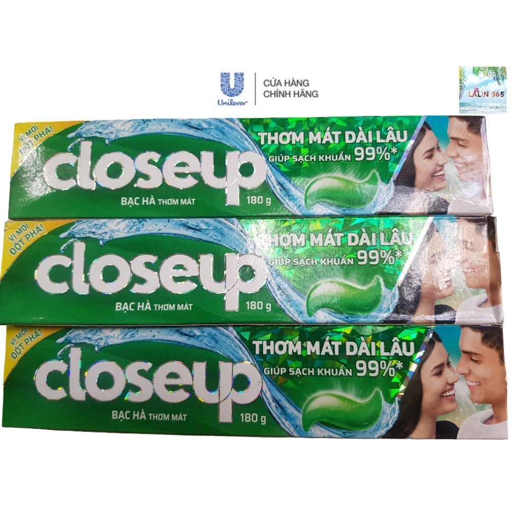 Combo 3 Kem đánh răng Closeup bạc hà 180g
