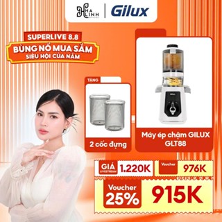 [Võ Hà Linh x GILUX]  Máy ép chậm Gilux GLT88 - kèm 2 cốc đựng, máy ép kiệt bã - giữ nguyên dinh dưỡng