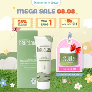 Mặt nạ đất sét BEUCLAY trà xanh sáng da, se khít lỗ chân lông, kiểm soát dầu, hỗ trợ giảm mụn cám mụn đầu đen