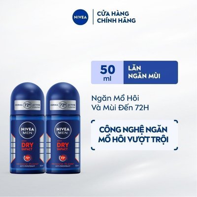 Bộ 2 Lăn Ngăn Mùi NIVEA MEN Khô Thoáng (50 ml) - 81610