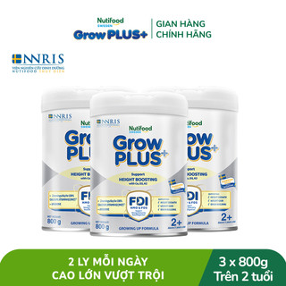  Combo 3 Sữa Bột Nutifood Sweden GrowPLUS+ Cao lớn vượt trội trên 2 tuổi  Bạc  800g 