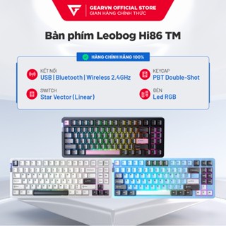 Bàn phím Leobog Hi86 TM (Trắng đen/ Nimbus V3 switch) Kit Nhôm - 3 Mode - Hotswap