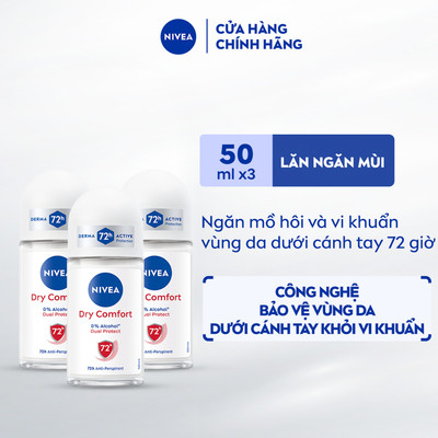 Bộ 3 Lăn Ngăn Mùi NIVEA Comfort Khô Thoáng (50 ml) - 81611x3
