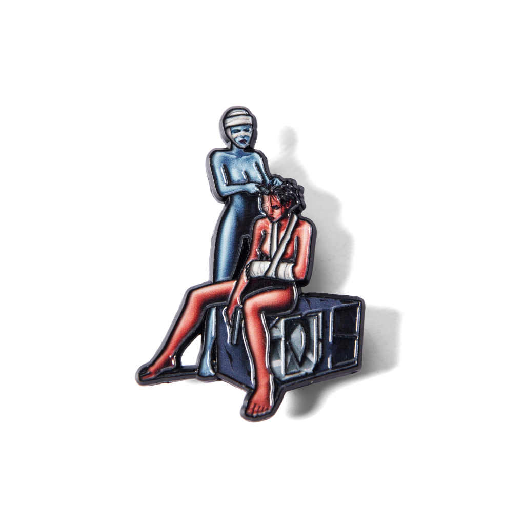 Pin cài áo "GOLDIE NAKED DUO" hợp kim đúc cao cấp