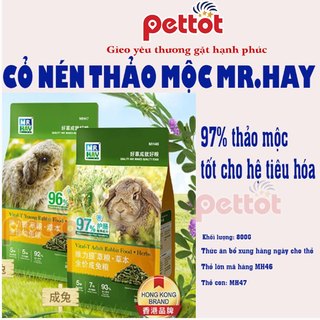 Cỏ Nén cho thỏ Vital Cho Thỏ MrHay 97% Thành Phần Thảo Mộc Tốt Cho Tiêu Hoá 800g - PETTOT