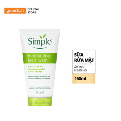 Sữa Rửa Mặt Cấp Ẩm Simple Moisturing Facial Wash Cho Da Khô Da Nhạy Cảm 150Ml