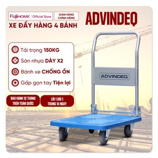 Xe đẩy hàng 4 bánh gấp gọn 170kg Nhập Khẩu ADVINDEQ, xe kéo hàng xếp gọn bánh cao su platform hand truck chính hãng