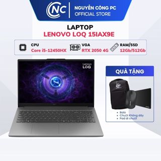 Laptop LENOVO LOQ 15IAX9E Core i5-12450HX |12GB| 512GB |RTX 2050 4GB - Bảo hành tại NCPC 12 tháng