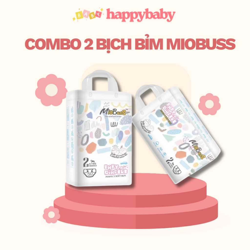 [Miobuss] Combo 2 Bịch 100 Miếng  Bỉm/Tã Quần/Dán Miobuss đủ size S đến 4XL cho bé