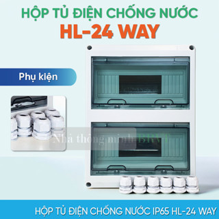 Tủ điện chống nước IP65 HL-24 WAY nhựa cao cấp ABS chống chịu va đập và thời tiết khắc nghiệt chuyên dụng cho solar