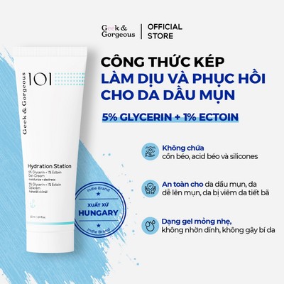 Kem Dưỡng Phục Hồi Dạng Gel Mỏng Nhẹ Geek&Gorgeous Hydration Station 50ml