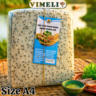 Bánh Tráng Mè Đen Cuốn Mực Hải Sản Đặc Sản Phan Rang Bình Thuận - Bánh Tráng Mè Nhúng Phan Rang - Bánh Tráng VIMELI