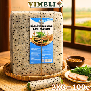  2KG  Bánh Tráng Mè Nhúng Phan Rang Đặc Sản Ninh Thuận - Bánh Tráng Mè Đen Cuốn Đặc Sản Phan Rang - Bánh Tráng VIMELI 
