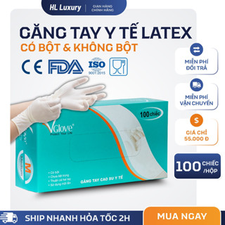 [Hộp 100 chiếc ] Găng Tay Y Tế Cao Su Có Bột Không Bột  | Đạt Tiêu Chuẩn An Toàn