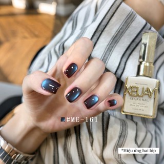 XEIJYAI 15ml Sơn móng tay dạng gel mắt mèo màu nâu xanh siêu sáng mới phù hợp cho tiệm làm móng và tự làm tại nhà