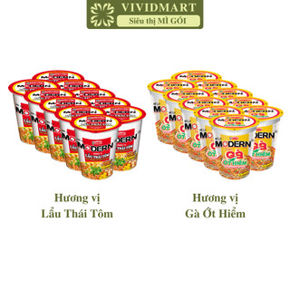   SET 10 LY  - ACECOOK - Mì ly Modern 2 vị: Gà ớt hiểm Lẩu Thái tôm Mì Modern Acecook Mì Modern ly ăn liền  65-67g ly  
