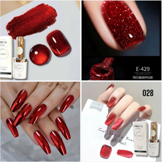 Sơn gel đỏ, thạch đỏ ruou, annies, mắt mèo đỏ, nhũ flash đỏ, kim tuyến đỏ - phụ kiện nail Hoàng Ka