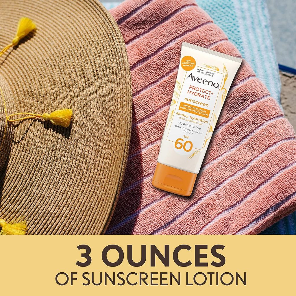 Kem chống nắng  Aveeno Protect + Hydrate Moisturizing Body Sunscreen Lotion, SPF 60 Broad Spectrum &