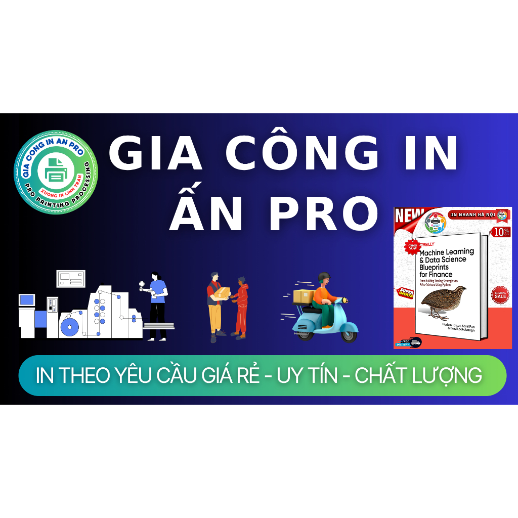 Giấy bìa phủ mờ Machine Learning and Data Science Blueprints for Finance