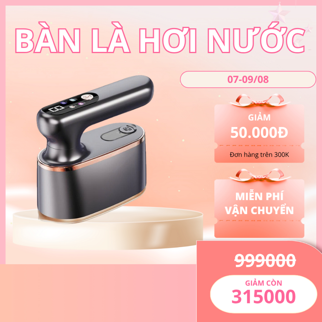 Bàn Ủi Hơi Nước Portable Iron Cầm Tay Mini Gấp Gọn MooLah Công Suất Lớn Đầu Phun Kép Là Phẳng Mọi Loại Vải Dễ Dàng