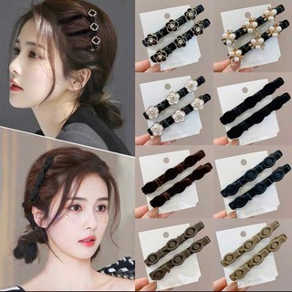 COMBO SET 2 Kẹp tóc mái tạo kiểu họa tiết cổ điển thanh lịch thời trang cho nữ 