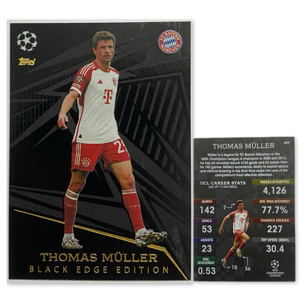 Thẻ Cầu Thủ BLACK EDGE EDITION THOMAS MULLER UCL Topps