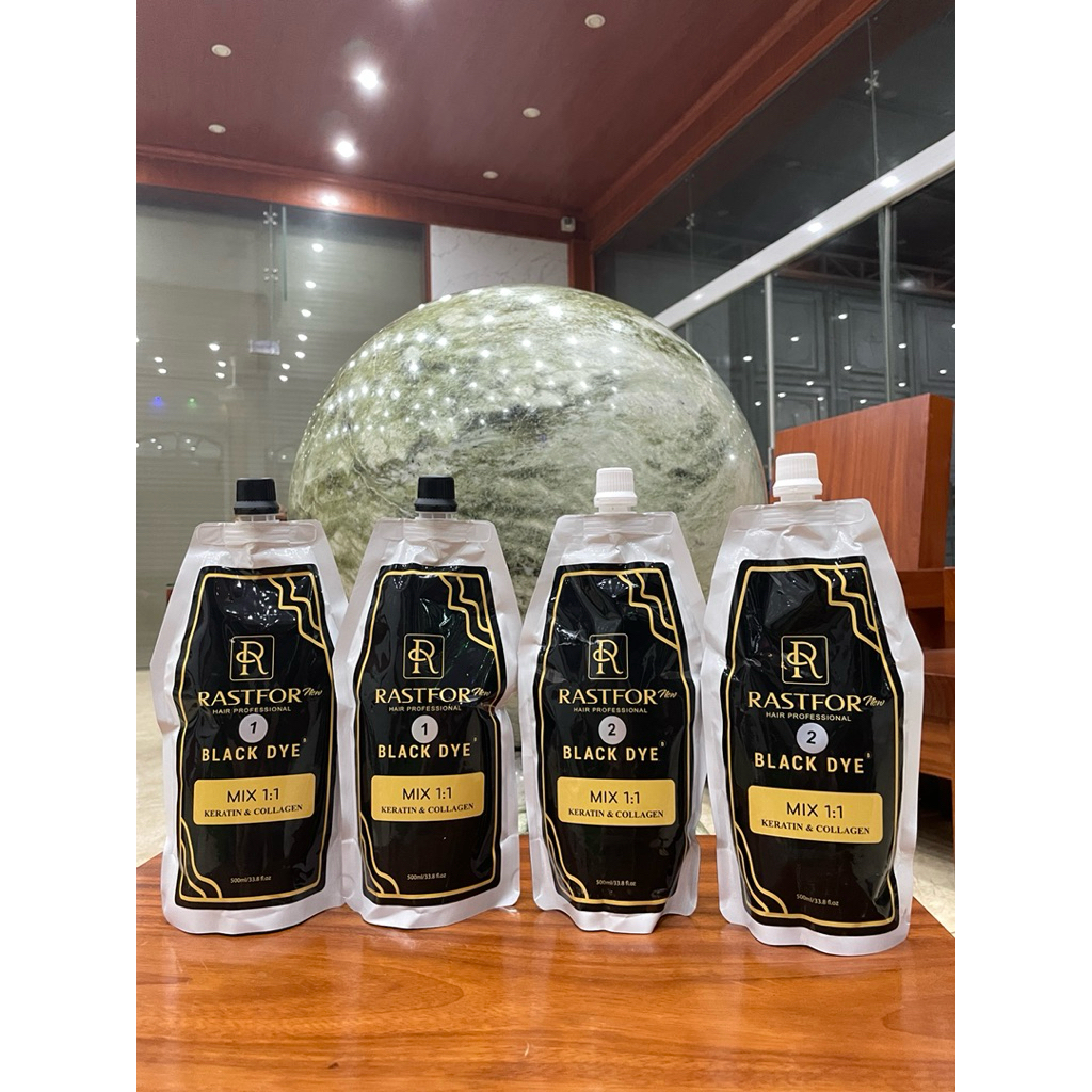 Nhuộm đen Rastfor Không dính da đầu, Mùi thơm cafe, phủ bạc tốt, mềm mượt tóc