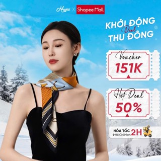 Khăn lụa vuông HUMI khăn bandana đa năng thắt nơ trùm đầu quàng cổ cá tính kích thước 70x70cm