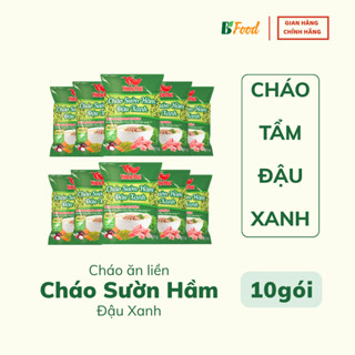 10 gói Cháo Đậu Xanh sườn hầm cho bé, Cháo gói ăn liền dinh dưỡng, Yến Lộc Phát