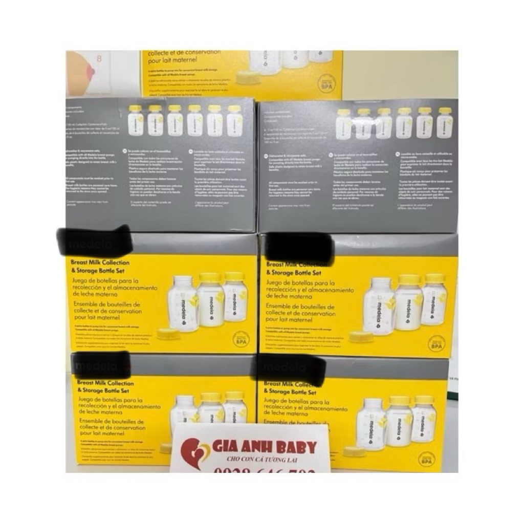 Sét 6 bình trữ sữa madela 150ml