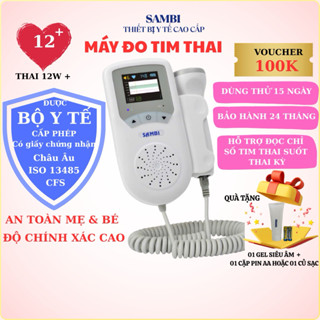 Máy đo tim thai tại nhà SAMBI an toàn, dùng chính xác, màn hình 2 chế độ hiện thị, BH 24 tháng