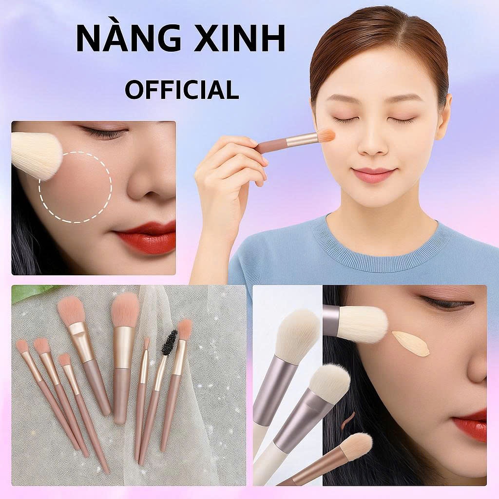 Bộ Cọ Makeup Cá Nhân Chuyên Nghiệp 8 Món – Bộ Cọ Trang Điểm, Cọ Makeup Mềm Mịn, Bộ Cọ Makeup Đầy Đủ 