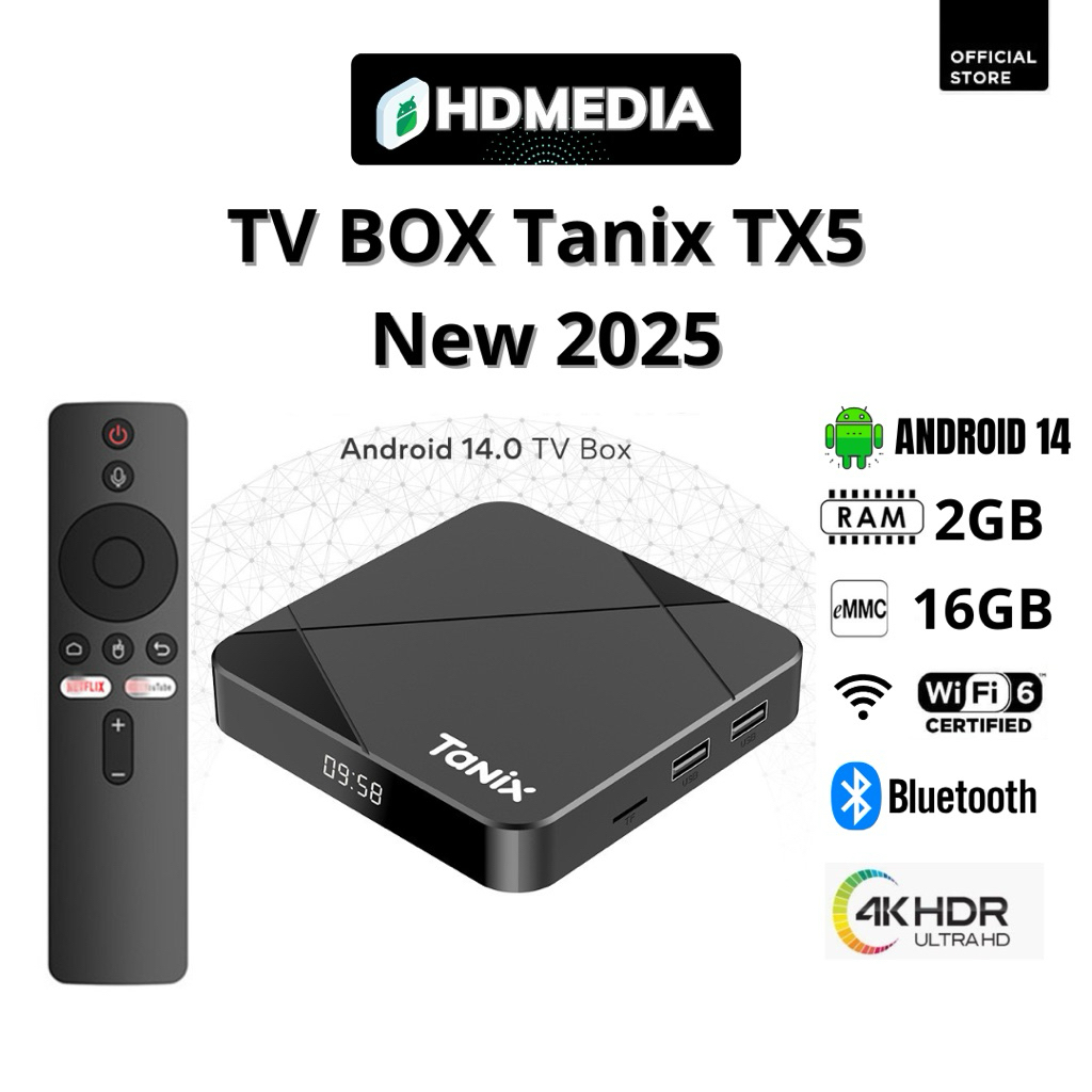 TV Box Tanix TX5 2025 Google TV 14 WiFi6 Cpu Amlogic S905Y5 cực mượt Điều khiển giọng nói BH 1 Năm/ Đã cài sẵn App