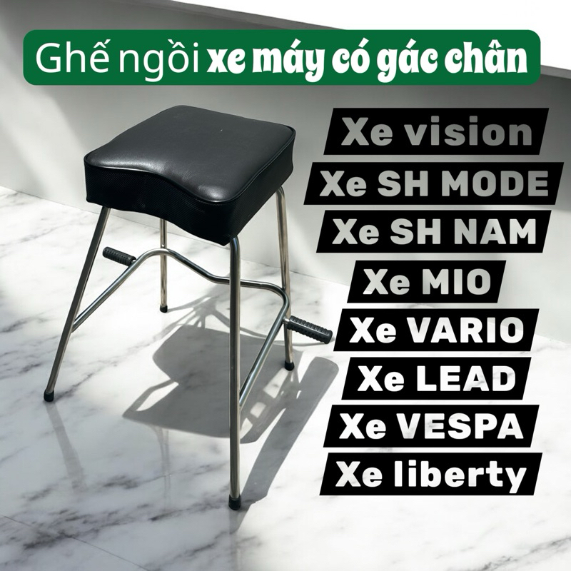 ghế đôn ngồi xe máy có gác chân dành cho xe vision shmode và các dòng xe ga khác