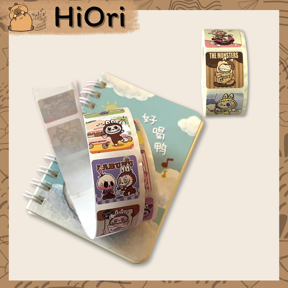 Sticker Cuộn Đủ Mẫu 500 Sticker / Cuộn Labubu, 500 Hình Dán Cute Dễ Thương Đẹp , Sticker Trang Trí D