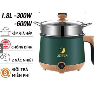Nồi Lẩu Mini Điện Đa Năng – Dung Tích 1.8L – Nấu Mì, Lẩu, Xào Rau – Chống Dính, Tiện Lợi