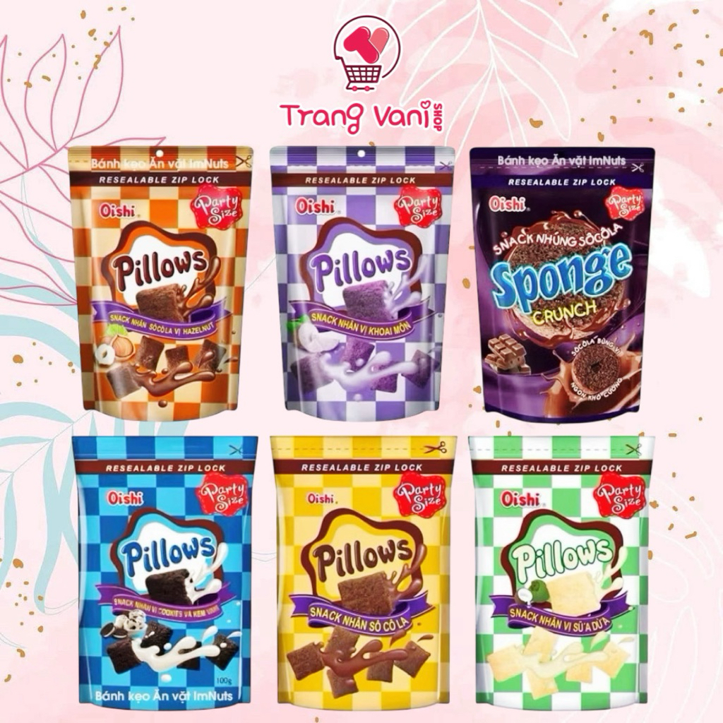 Bánh Pillow Oishi Đủ Vị size Party 80gram